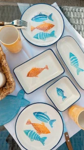 Fish Kaş 5 Parça 2 Kişilik Kahvaltı Seti - 1