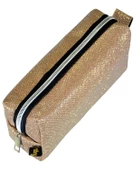 Yuga Makyaj Çantası Simli Koyu Bej thumbnail 4