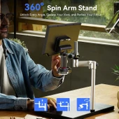 TOMLOV TM4K Max 4K Döner Kol, Dijital Mikroskop 2000x, 52MP - 10.1 Inc - 3