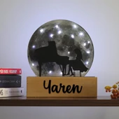 Veraart Işıklı Pleksi Dolunay Kişiselleştirilebilir Biblo Talento Piyano Çalan Kız  Anahtar Askılığı - 1