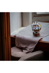 Seramik Kahverengi Mavi El Figürlü Dekoratif Buhurdanlık - 4