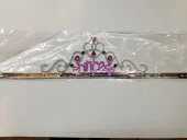 Gümüş Renk Prenses Yazılı Parti Tacı 60 cm thumbnail 2