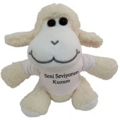 Seni Seviyorum Kuzum Tişörtlü Peluş Kuzu - 1