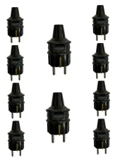 Viko Topraklı Düz Erkek Fiş Siyah (10 Adet) - 1