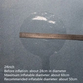 Kırmızı Simli Yuvarlak Şeffaf Balon 24 İnç - 2