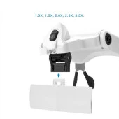 5 Lens 1.0X-3.5X 2Led Işıklı İle Ayarlanabilir Gözlük Büyüteç 9892B2 - 3