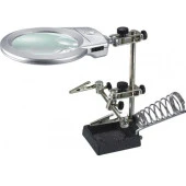 Ayarlanabilir Başlıklı Elektronikçi Yardım Lehim Standı Ile Ledli Büyüteç - 3