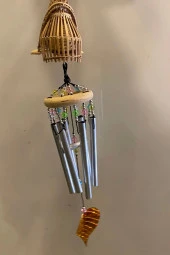 Deprem Zili Çanı Rüzgar Çanı Zili Feng Shui Ejderha Yılı Koruma Sembolü Kuş Yuvası Şık Boru 6 Borulu - 1