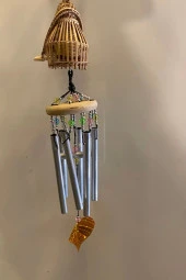Deprem Zili Çanı Rüzgar Çanı Zili Feng Shui Ejderha Yılı Koruma Sembolü Kuş Yuvası Şık Boru 6 Borulu - 3