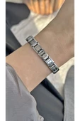 Çelik Gümüş Renk Bileklik Charm Italyan - 1
