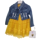 PİKOLİNE 1385 KOT CEKETLİ KIZ ÇOCUK ELBİSE - 2