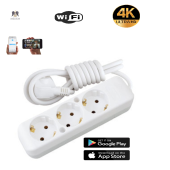 4K Medem 3lü Kablolu Priz Wifi Gizli Bakıcı Kamera Uzaktan İzleme Takip Güvenlik Kamerası - 1