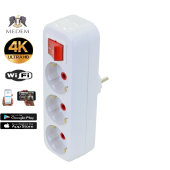 4K Medem 3lü Priz Wifi Gizli Bakıcı Kamera Uzaktan İzleme Takip Güvenlik Kamerası - 1