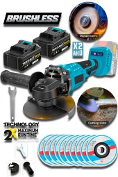 Dozzer Alman BLACK BLU 21Volt 3Ah Kömürsüz Motor 115 MM Akülü Avuç İçi Taşlama Makinesi +10 Taş - 1