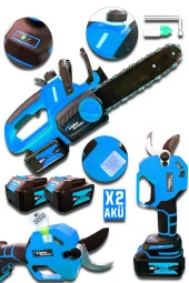 Lieber German 2li Garden 21 Volt Dijital Ekranlı Dal Budama Makas + Ağaç Kesme Budama Bıçkı Makinesi - 1