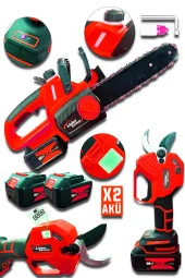 Lieber German RED 2li Garden 21 V Dijital Ekranlı Dal Budama Makas + Ağaç Kesme Budama Makinesi - 1