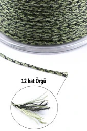 12 Kat Örgü 25 lb 100 Metre Camo Yeşil Köstek İpi - 4