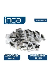 Icon-M100  Inca Rj-45 100 Adet Metal Konnektör - 2