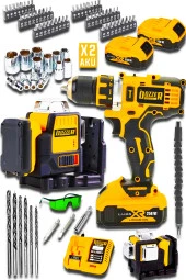 Dozzer MQ 360° 12 Köşe 50 Metre Ölçüm Hizalama Lazer & 84 Parça Akülü Vidalama Matkap Seti - 1