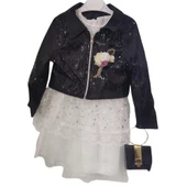 PİKOLİNE 1345 BOLEROLU ÇANTALI KIZ ÇOCUK ELBİSE - 3