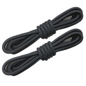200 cm Siyah Fitilli Yuvarlak Bot Bağcığı, Extra Sağlam Bağcık, Ayakkabı Bağcığı, 1 Çift - 2