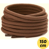 150 cm Koyu Kahverengi Fitilli Yuvarlak Bot Bağcığı, Extra Sağlam Bağcık, Ayakkabı Bağcığı, 1 Çift - 1