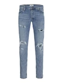 JACK JONES Glenn Model Dar Kesim Yırtık Kot Pantolon 12253693 thumbnail 1