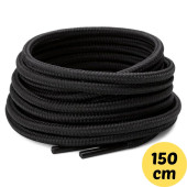 150 cm Siyah  Fitilli Yuvarlak Bot Bağcığı, Extra Sağlam Bağcık, Ayakkabı Bağcığı, 1 Çift - 1
