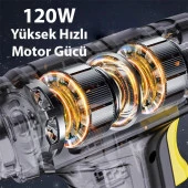 ALLY 120W Kablosuz Basınç Göstergeli Mini Hava Popmpası Kompresör - 7