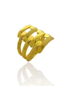 Taşsız Üç Kol Kaburga Altın Yüzük 14 Ayar thumbnail 2