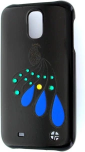 Samsung Galaxy S4 Kılıf Trexta Marka Deri Dokulu Dikişli Sert - Siyah Taşlı thumbnail 2