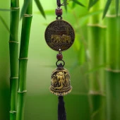 Çin Feng Shui Şans ve Bereket Metal Para Çan 40 cm thumbnail 1