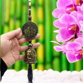 Çin Feng Shui Şans ve Bereket Metal Para Çan 40 cm thumbnail 2