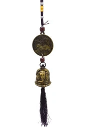 Çin Feng Shui Şans ve Bereket Metal Para Çan 40 cm thumbnail 3