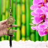 Çin Feng Shui Şans ve Bereket Metal Bagua Çan 40 cm thumbnail 3