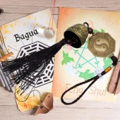 Çin Feng Shui Şans ve Bereket Metal Bagua Çan 40 cm thumbnail 4