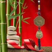 Çin Feng Shui Şans ve Bereket Metal Bagua Çan 40 cm thumbnail 5