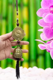 Çin Feng Shui Şans ve Bereket Metal Bagua Çan 40 cm thumbnail 8