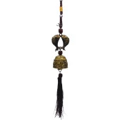 Çin Feng Shui Şans ve Bereket Metal Koi Balık Çan 35 cm thumbnail 2