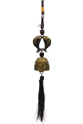 Çin Feng Shui Şans ve Bereket Metal Koi Balık Çan 35 cm thumbnail 7