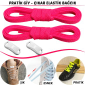 Tak Bırak Ayakkabı Bağcığı, Bağlamaya Gerek Olmayan Yeni Nesil Elastik, Pratik, Akıllı Bağcık - 4