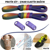 Tak Bırak Ayakkabı Bağcığı, Bağlamaya Gerek Olmayan Yeni Nesil Elastik, Pratik, Akıllı Bağcık - 5