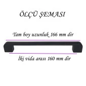 Oval Marmara Kulp 160 mm Siyah Mutfak Kulpu Çekmece Dolap Kapak Kulbu Metal  Mobilya Dolabı Kulpları - 2