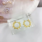 Vaoov 925 Ayar Gümüş İncili Halka Küpe thumbnail 5