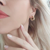 Vaoov 925 Ayar Gümüş İncili Halka Küpe thumbnail 6