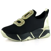 Erkan Saçmacı Almendra Altın Streç Taşlı Sneaker - 1