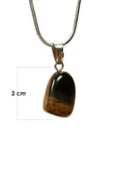 Kaplan Gözü Doğal Taşı Zincirli El Yapımı Kolye Uç: 2 cm Zincir: 20 cm Kutulu - 3