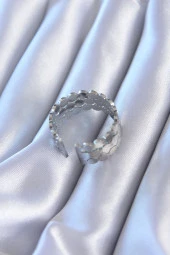 316L Çelik Gümüş Renk Kadın Yüzük - TJ-BYK2761 thumbnail 2