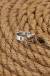 Antik Gümüş Renk Anahtar Model Ayarlanabilir Erkek Yüzük - TJ-EY579 thumbnail 1