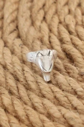 Antik Gümüş Renk Kurt Model Ayarlanabilir Erkek Yüzük - TJ-EY566 thumbnail 1